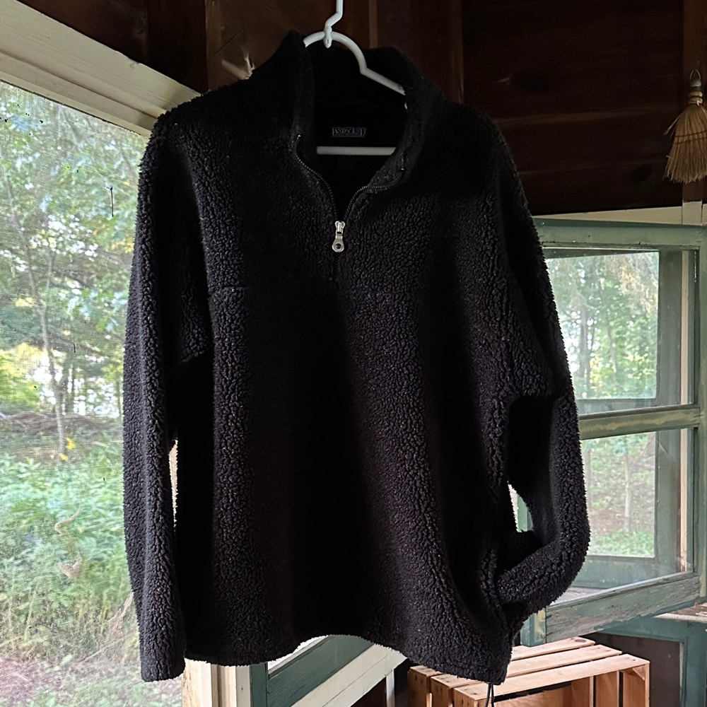 Land’s End Quarter Zip Preppy Fleece Men's Sweater Large